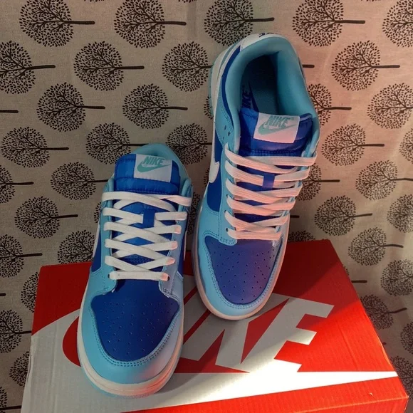 Mike Rubber Colorblock Low-Top Blue Sneakers mens-billy-leather-low-top-  main image 4